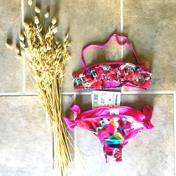 Desigual NEW Kids 2 Piece Swim Suit Sizes Medium & X-Large - Picture 2 of 5